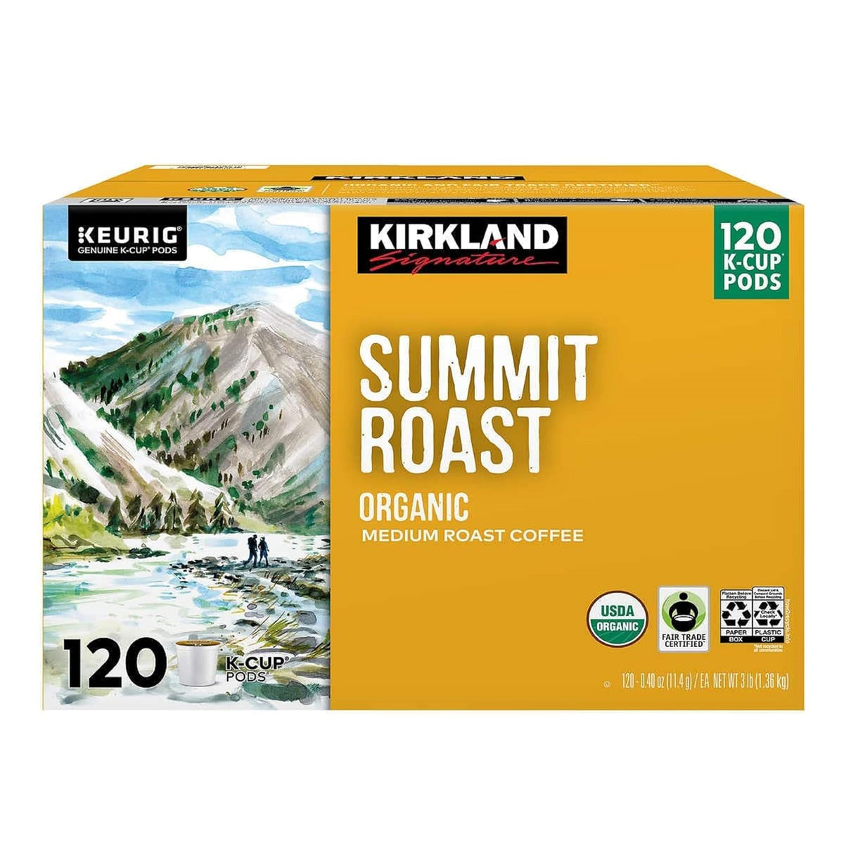 Organic Medium Roast K Cup Pods, 3 lb, 120 Count M88578