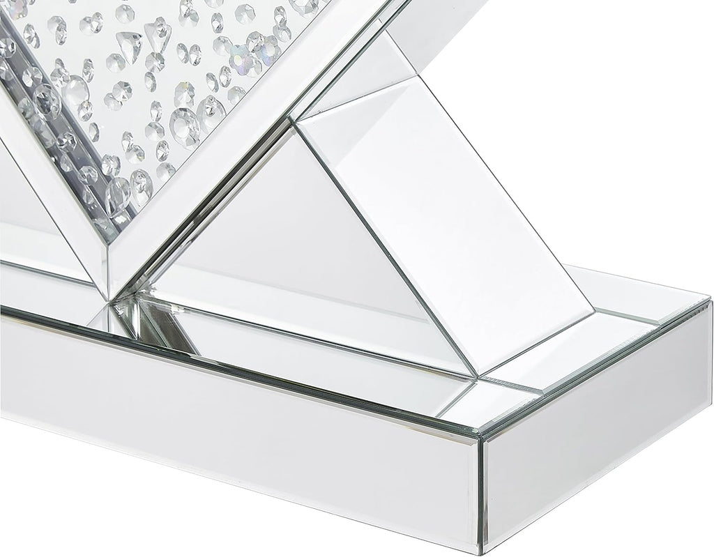 Rectangle Beveled Glass Mirrored Crystal Console Table E5053