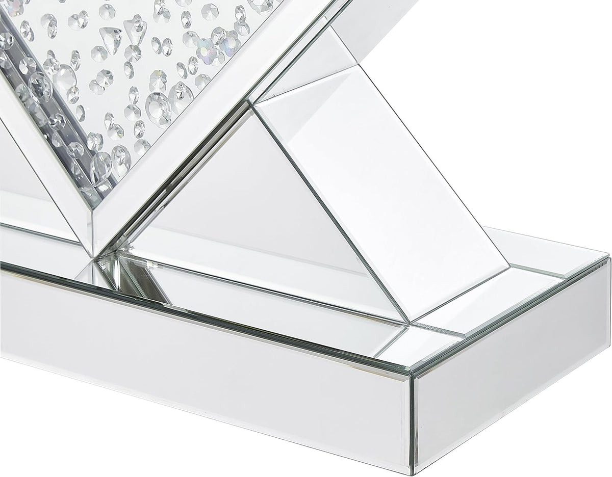 Rectangle Beveled Glass Mirrored Crystal Console Table E5053