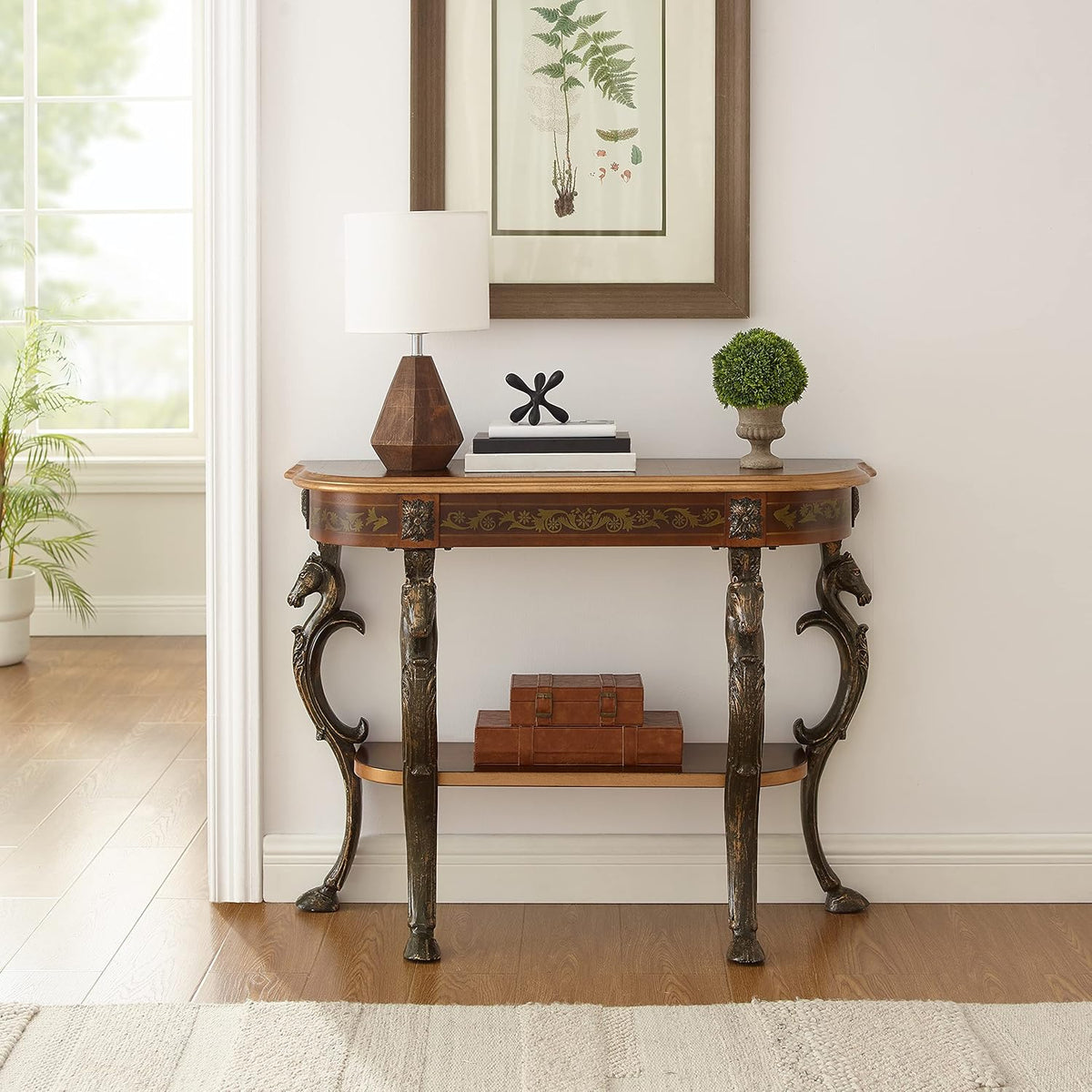 Brown and Gold Console Table 42 x 31.5 x 15.5 H245