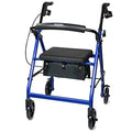 Red Lightweight Aluminum Rollator Walker with Seat and Wheels, 300 lbs Weight Capacity R6139