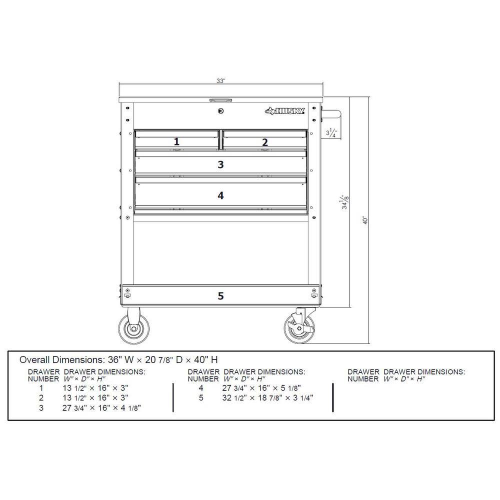 Black 4-Drawer Mechanics Tool Cart G869