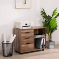 Rolling Office Cabinet with Drawers, Walnut R616897