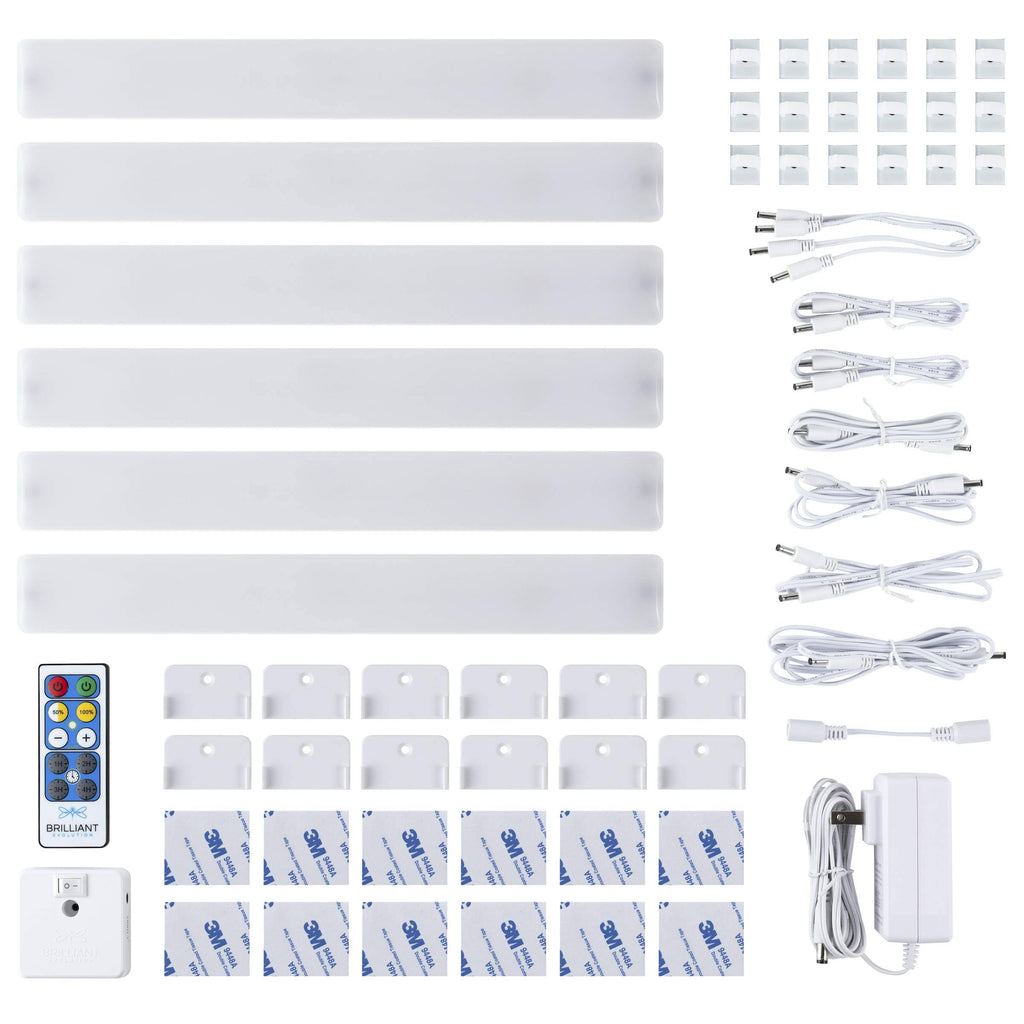 12 inch LED Under Cabinet Light Kit with 6 Bars and Remote Control, White M51059