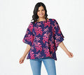 Printed Caftan Top XX-Small Purple Pink V967