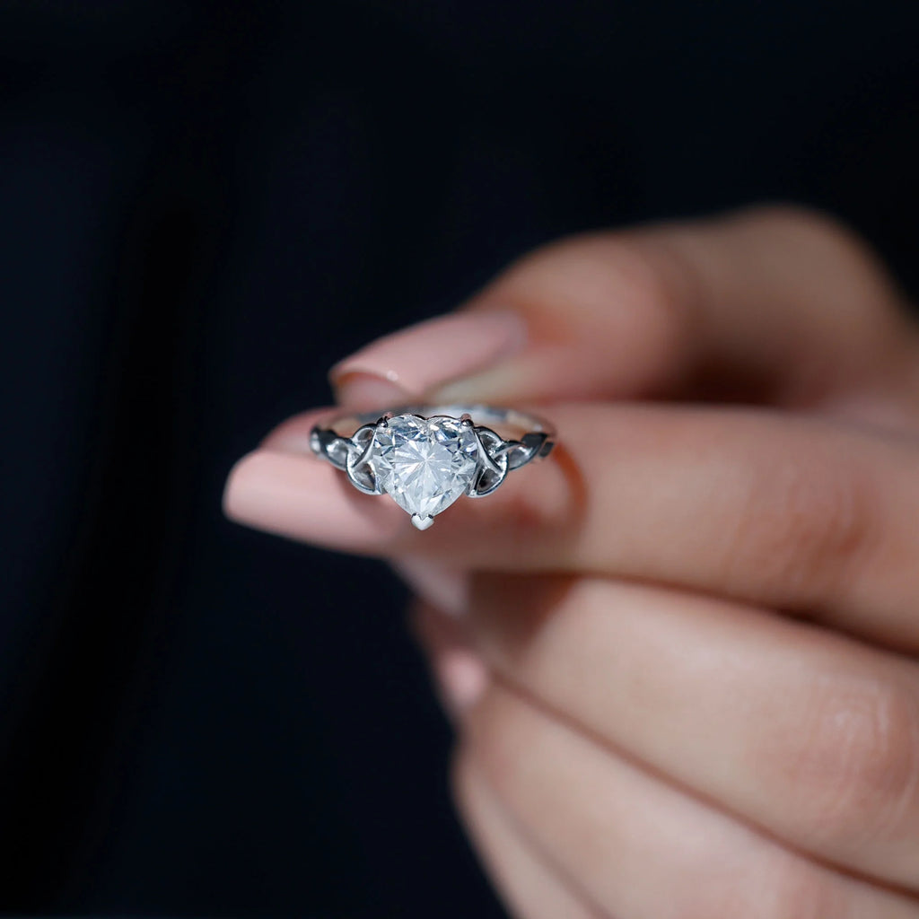 2 CT Heart Shaped Moissanite Solitaire Gold Engagement Ring, 925 Sterling Silver O38297