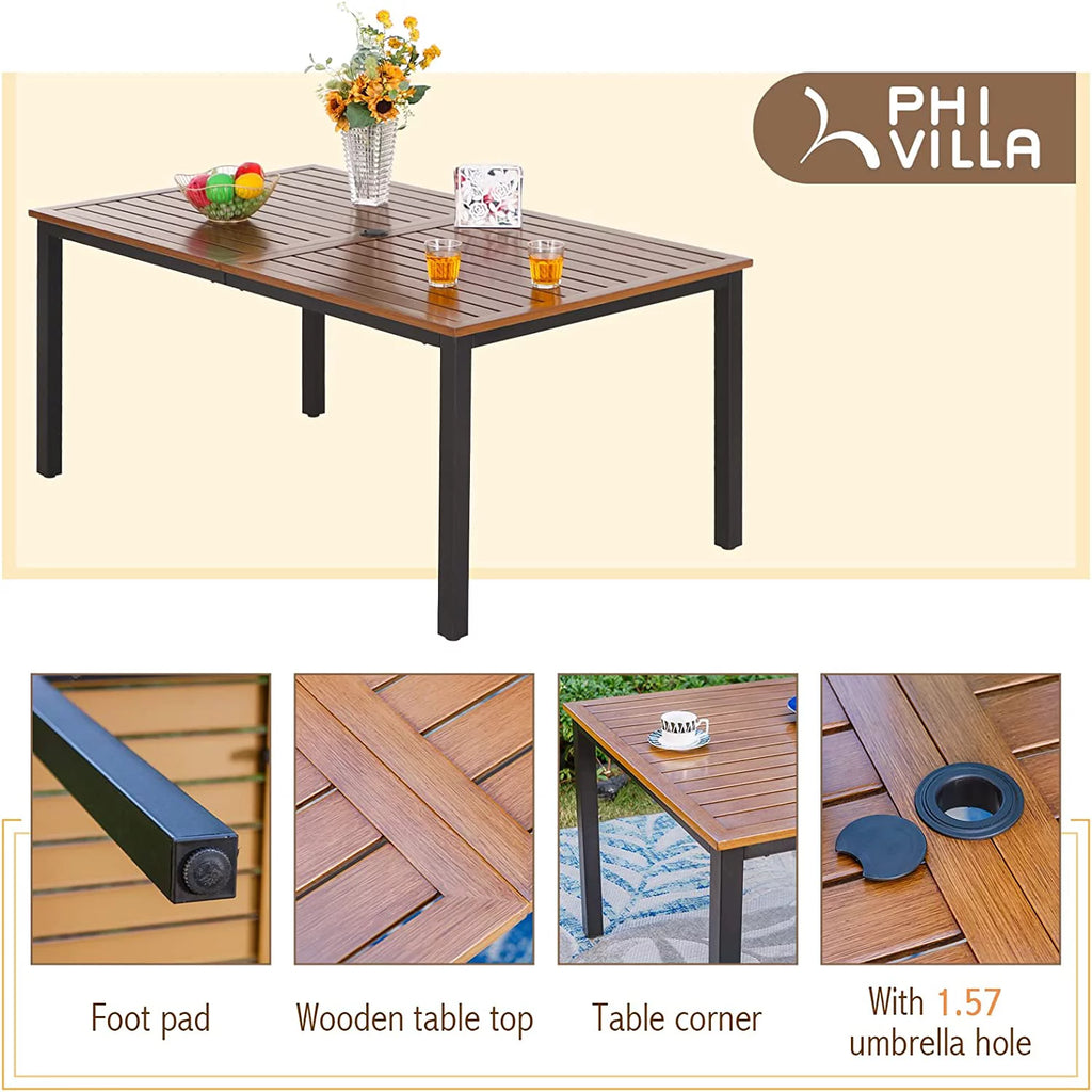7 Pcs Outdoor Dining Table and Chairs Z1208