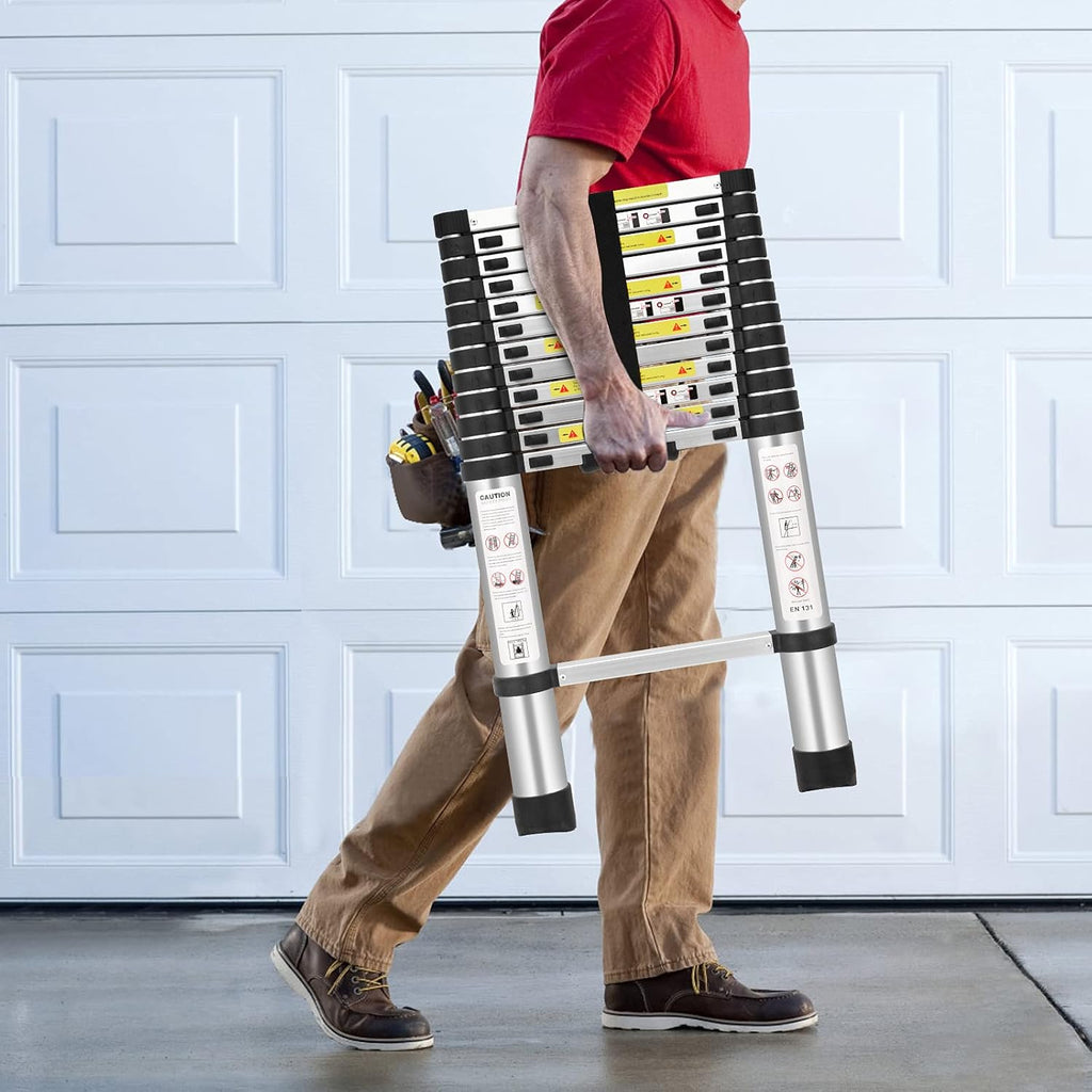 Telescopic Folding Aluminum Extension Ladder 12.5Ft/3.8M D4036