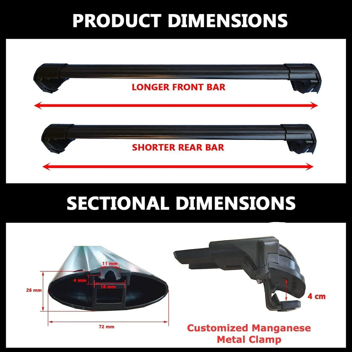 Silver Lockable Roof Rack Crossbars for Factory Raised Side Rails P281436