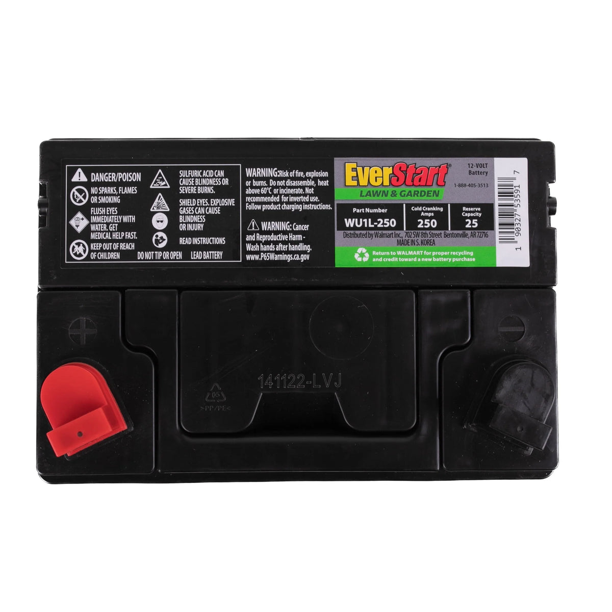 Lead Acid Lawn and Garden Battery, Group Size U1R 12 Volt, 250 CCA H50045