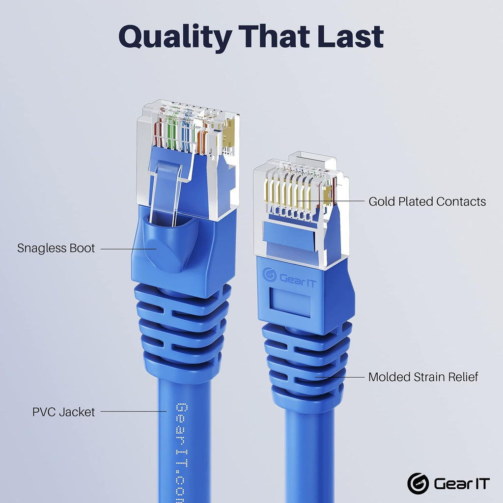 Blue Snagless RJ45 Ethernet Patch Cable 100-Pack 1 Foot F740120