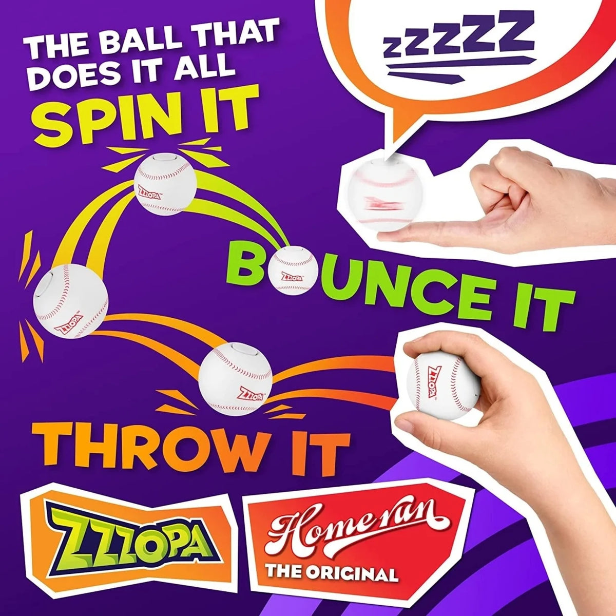 Fidget Stress Ball Mini Baseball Spin Bounce Toy X97217