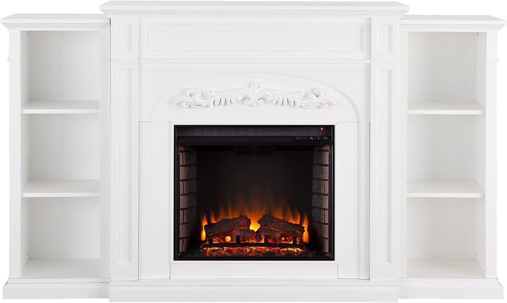 Espresso Electric Bookcases Fireplace E57759