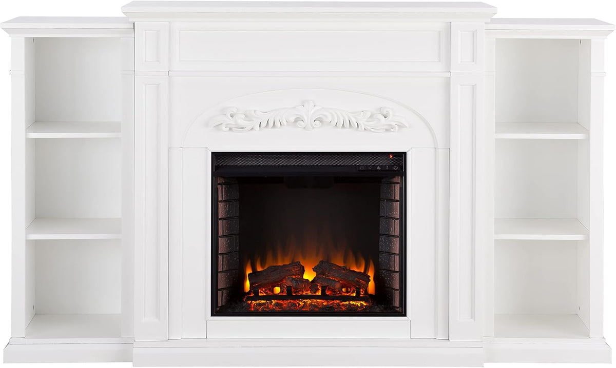 Espresso Electric Bookcases Fireplace E57759
