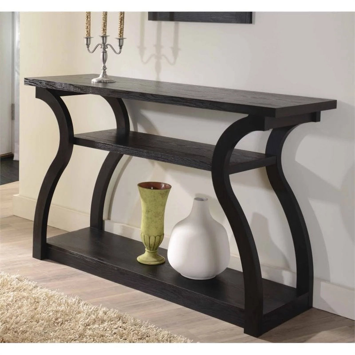 Black Wood Console Table O22257