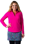 Fiesta Pink Zip Mock. B6550