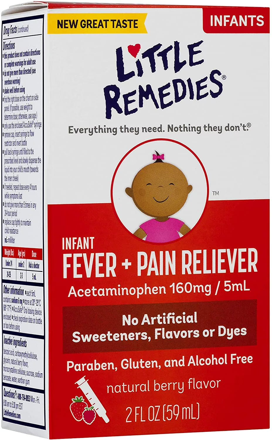 Dye-Free Natural Berry Infant Fever/Pain Liquid 2Oz Ct, 6-Pack B897