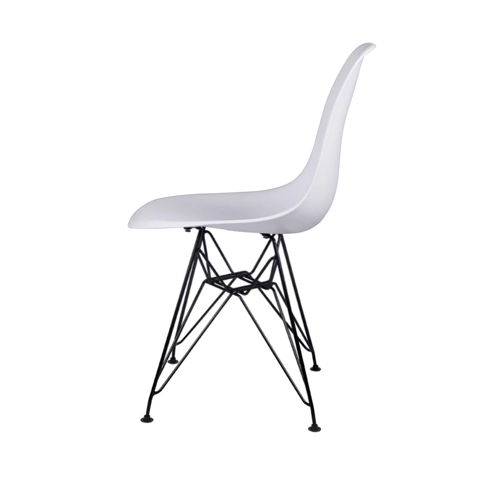 White Dining Room Kitchen Chairs with Black Legs L622269
