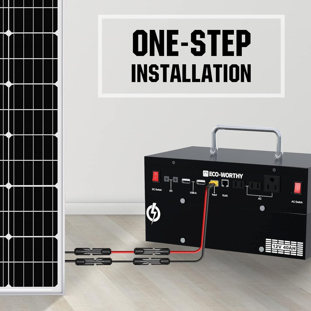 1600WH Complete Solar Power System with 2 195W Solar Panels and 1024WH Power Station Q186