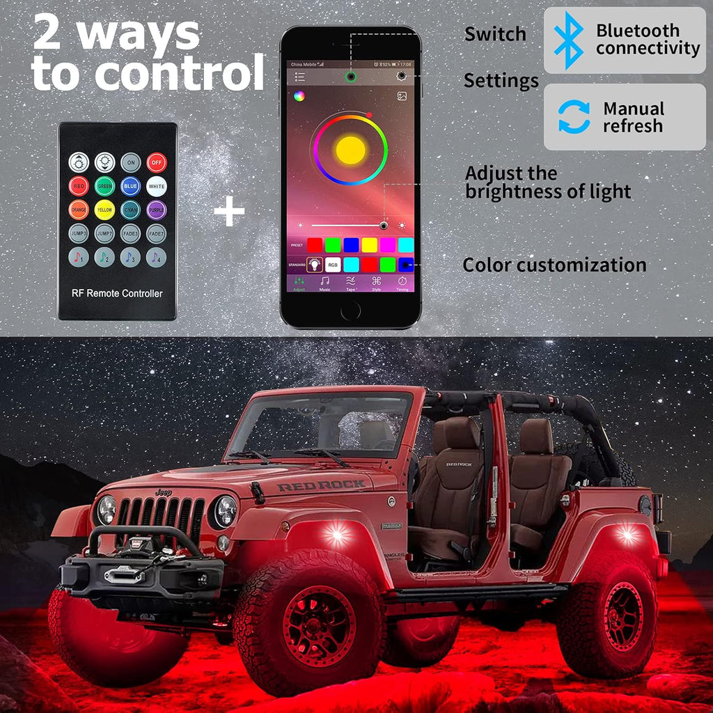 6 Pods Waterproof Car Underglow LED Lights Kit I160