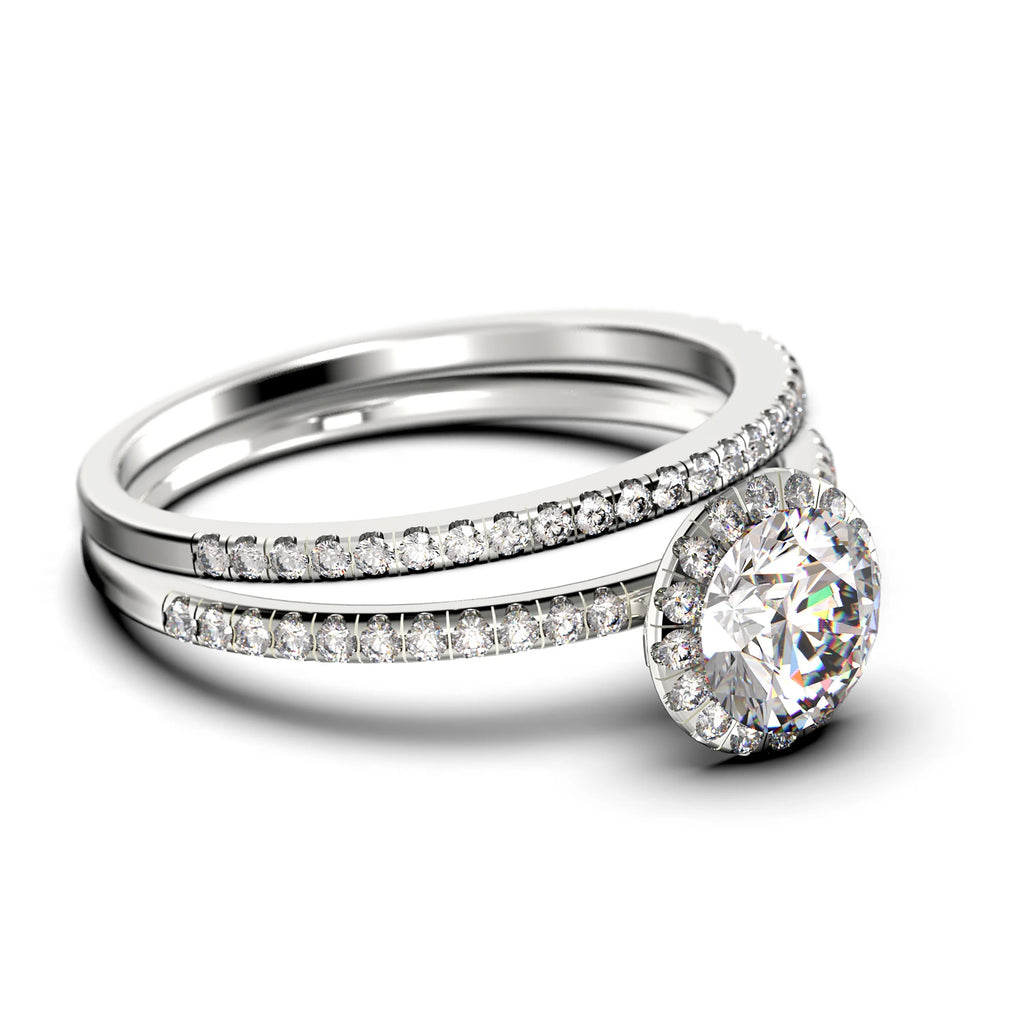 2.00 Carat Round Cut Moissanite Engagement Ring in 925 Sterling Silver C437787