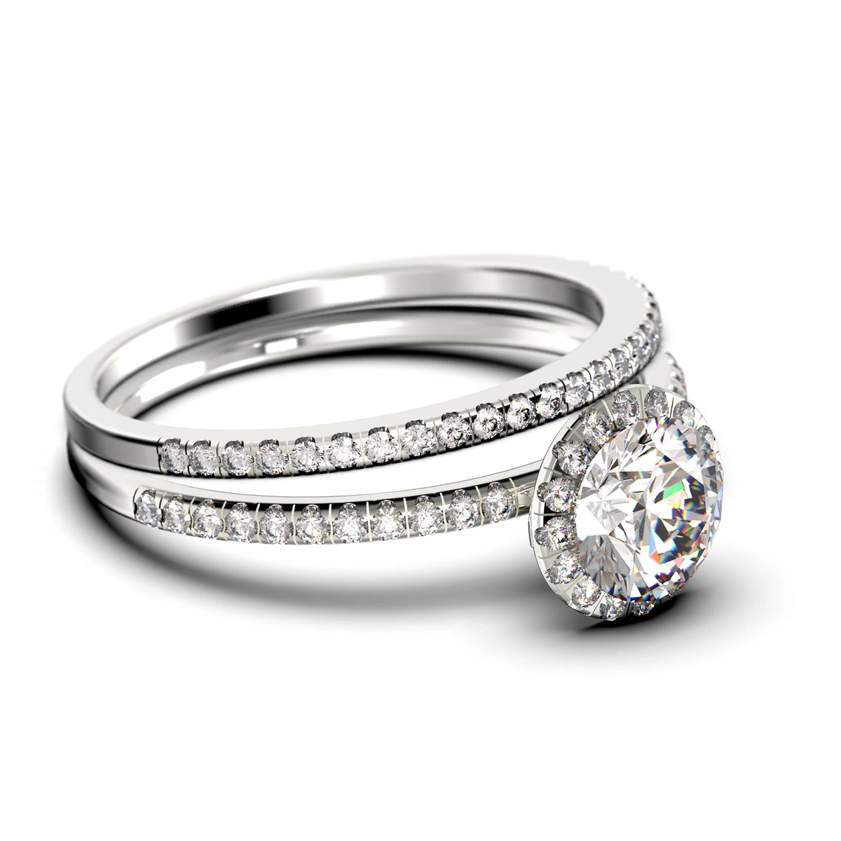 2.00 Carat Round Cut Moissanite Engagement Ring in 925 Sterling Silver C437787
