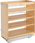 11 Inch Base Cabinet Pullout Storage Organizer with Adjustable Wood Shelves and Chrome Rails Y981