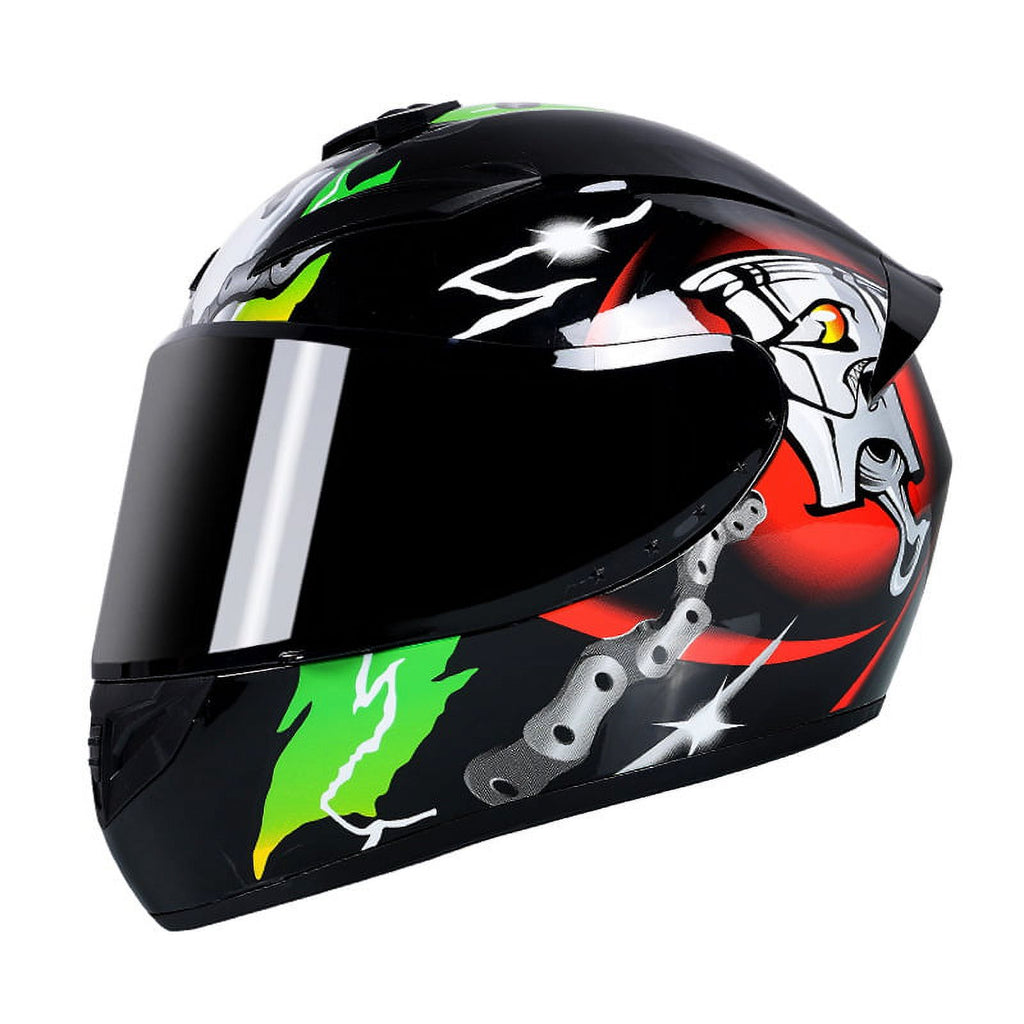 Full Face Motorcycle Helmet with Tinted Visors and Vents G38601