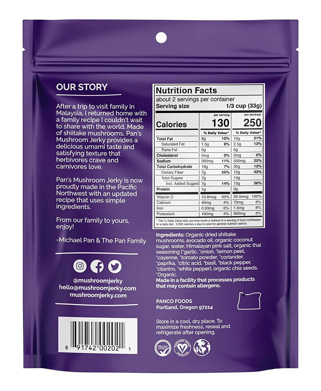 Mushroom Jerky 2.2 oz Pack of 2 A723