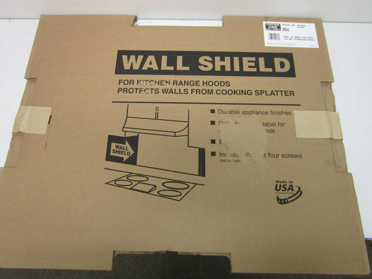 Stainless Steel Backsplash Range Hood Wall Shield 30 inch x 24 inch D6252