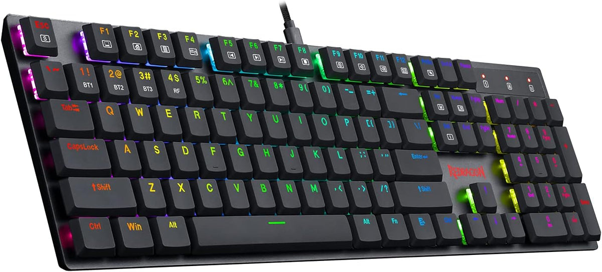 Wireless Bluetooth Mechanical Gaming Keyboard with RGB Backlit Blue Switches D919528