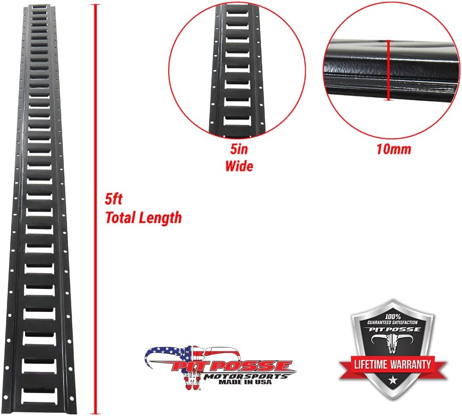 Black 5 FT Steel E-Track Rails 4 Pack L902