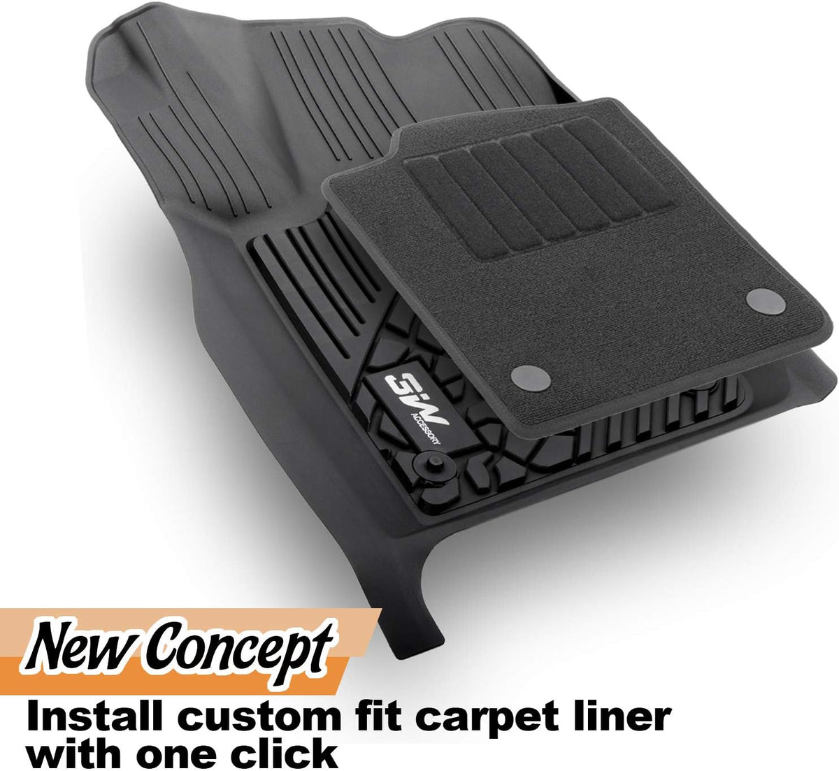 Black Floor Mats with Front Carpet Mats B5485
