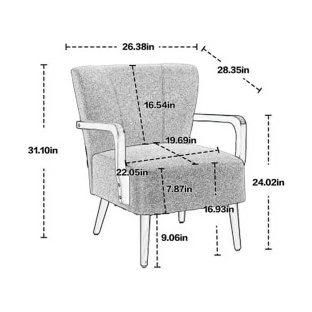 Mid Century Modern Linen Accent Chair H36700
