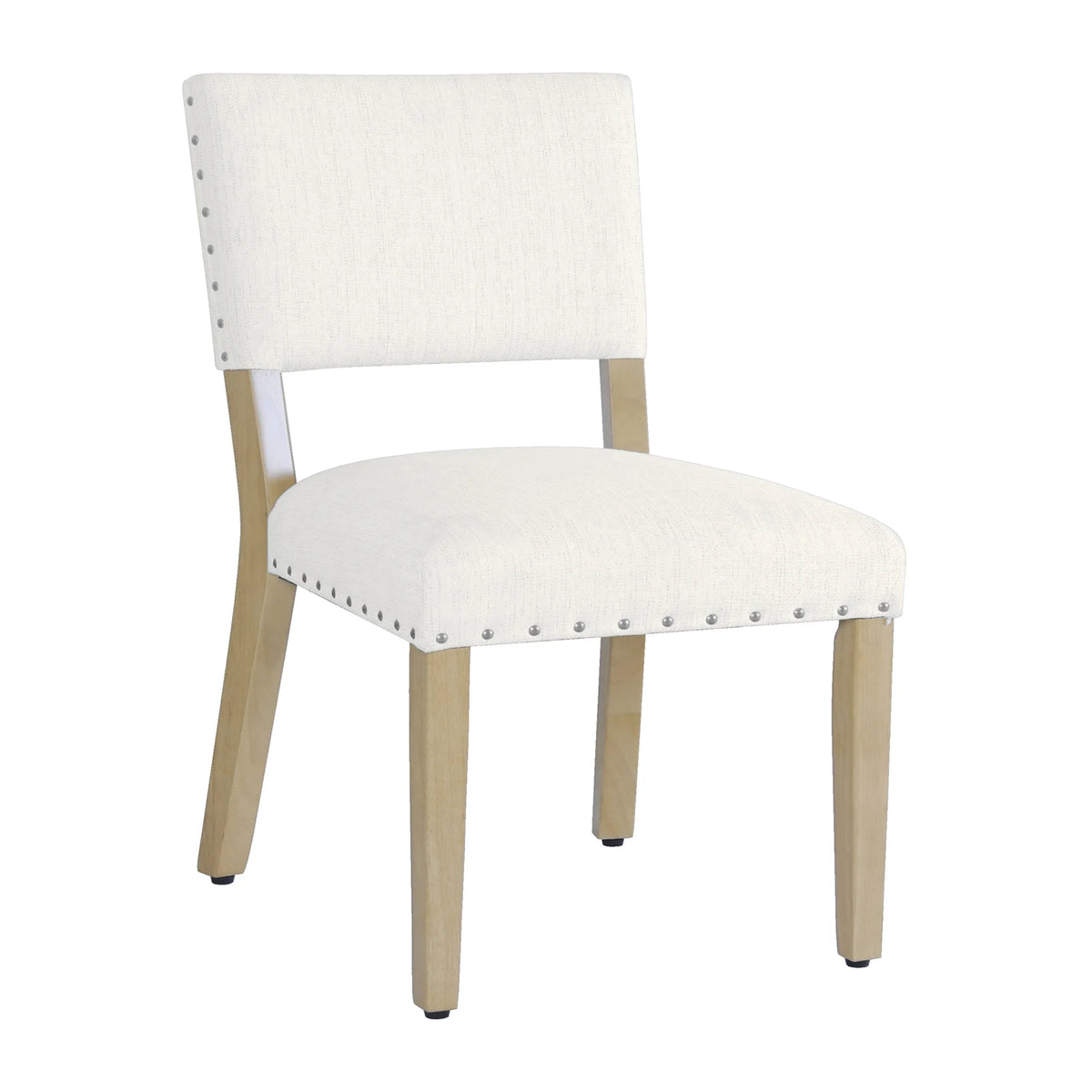 Open Back Dining Chair with Nailhead Trim, Set of 2, Cream X978106
