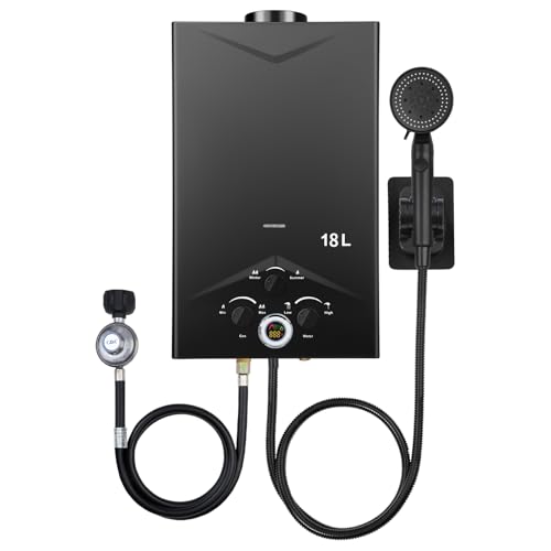 Portable Propane Tankless Water Heater with Digital Display F69879