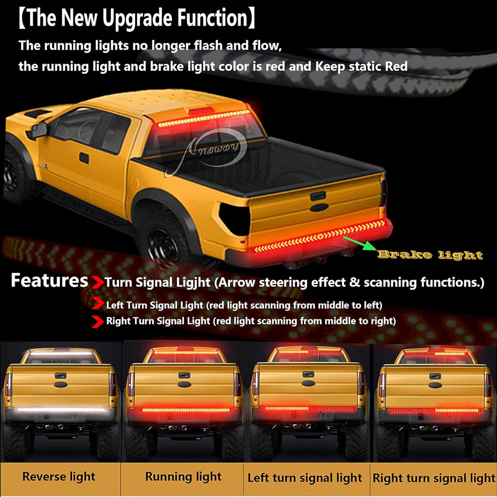Red & White 5 Row LED Tailgate Light Bar Pack of 2 T1885