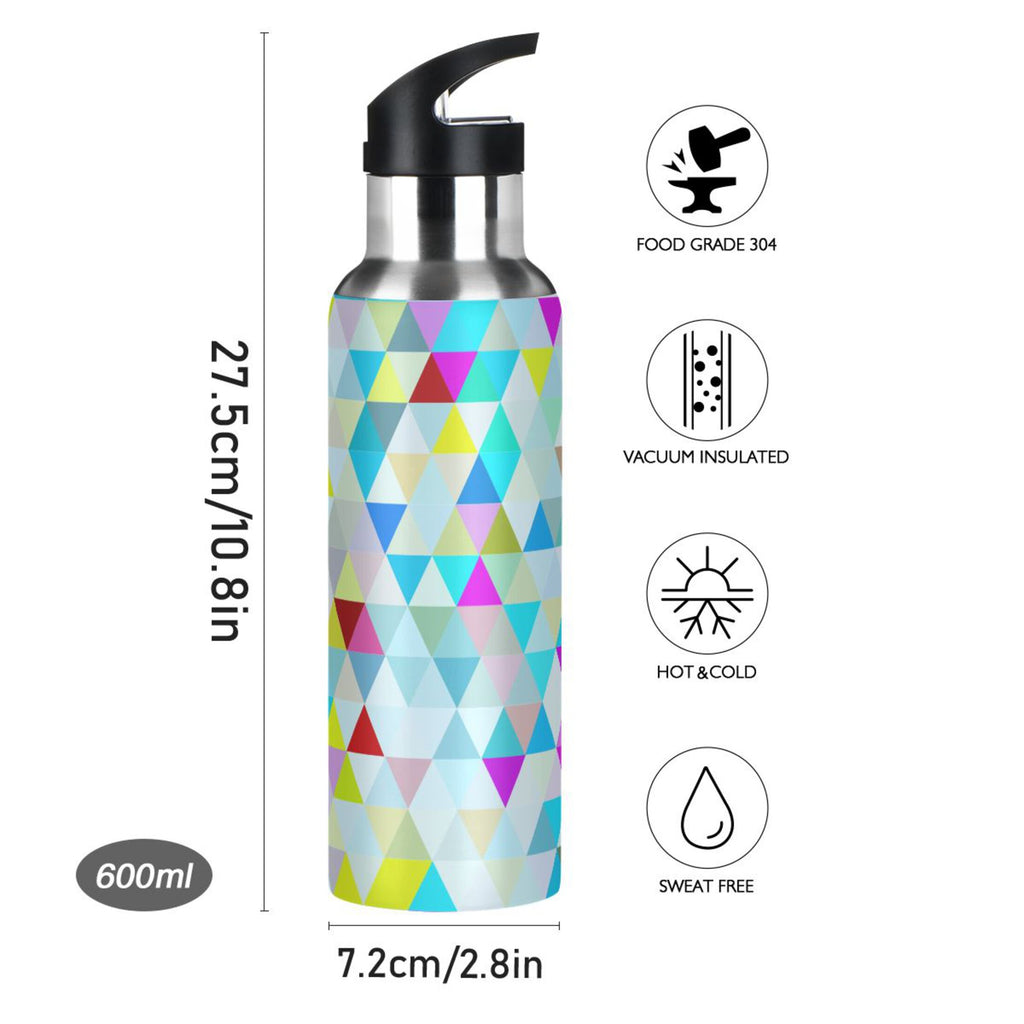 20 oz Insulated Stainless Steel Water Bottle with Straw Lid R14148