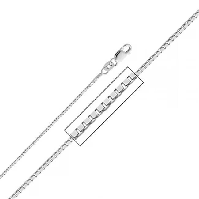 14k White Gold Box Chain Necklace 24 inch I761971