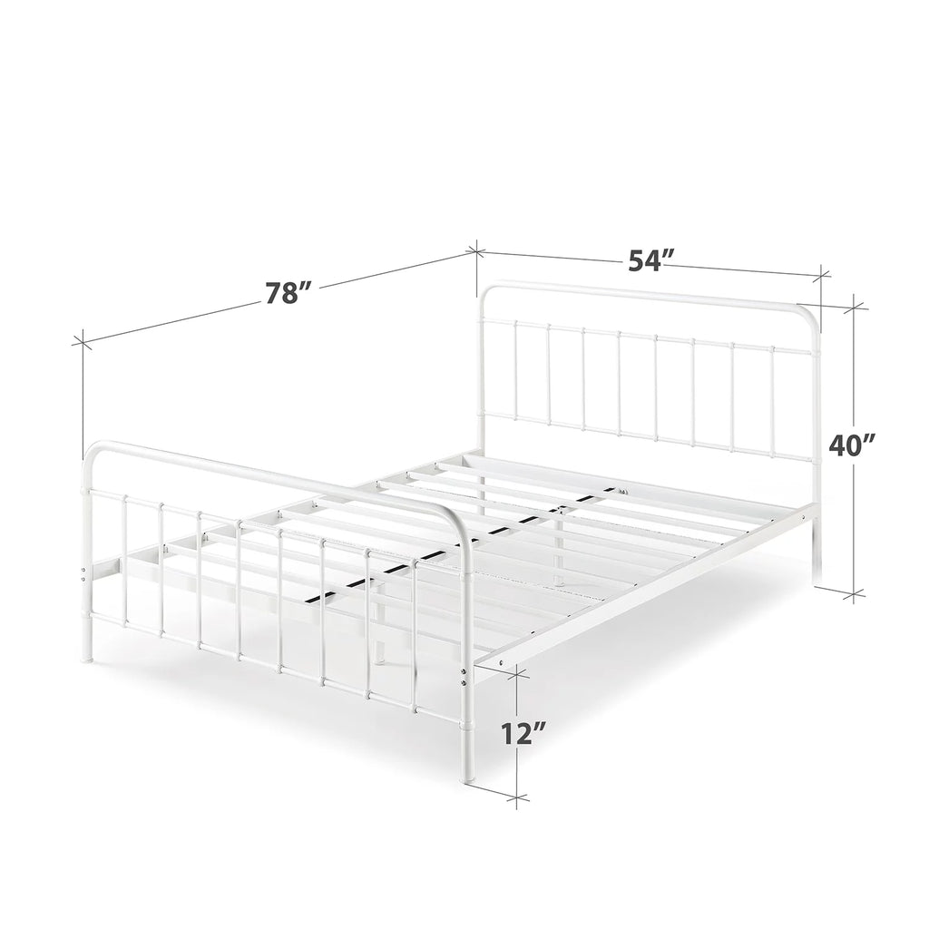 White Full Metal Platform Bed Frame M581862