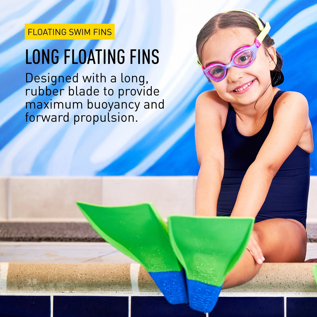 Blue/Lime Green Swimming Fins X681