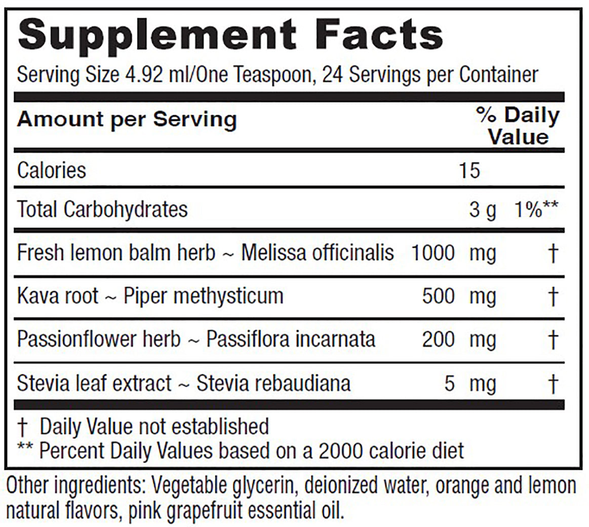 Daily Calm Tonic Liquid Supplement, Lemon Balm, Kava Kava and Passion Flower, Alcohol Free, Vegan, 4 Ounce J305567