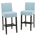 Light Blue Fabric Bar Stool Set of 2 O65012