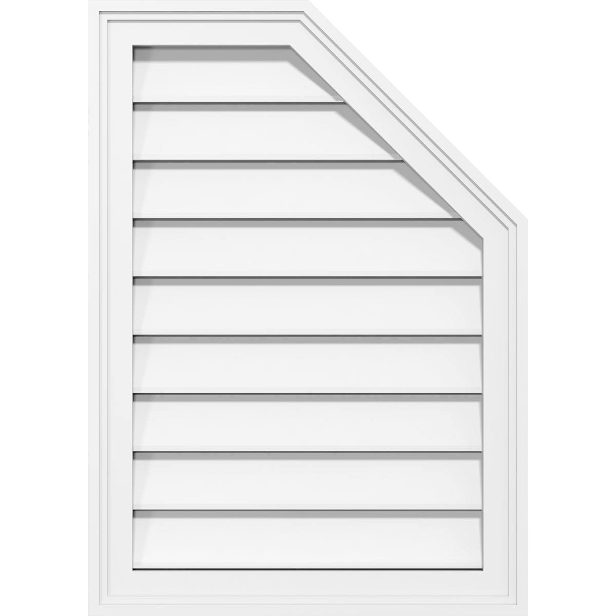 Half Octagon Top Right Surface Mount PVC Gable Vent K74606