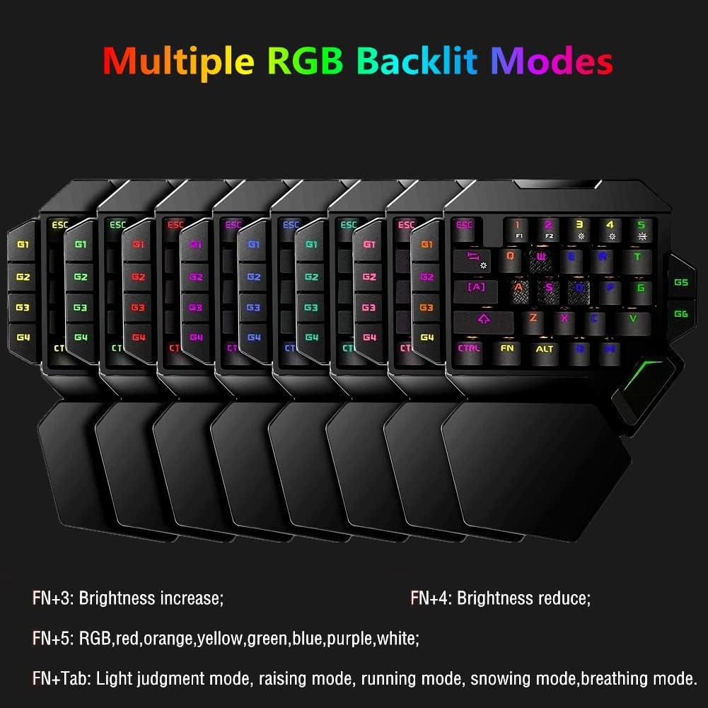 One Handed Mechanical Gaming Keyboard with Wrist Rest F3479