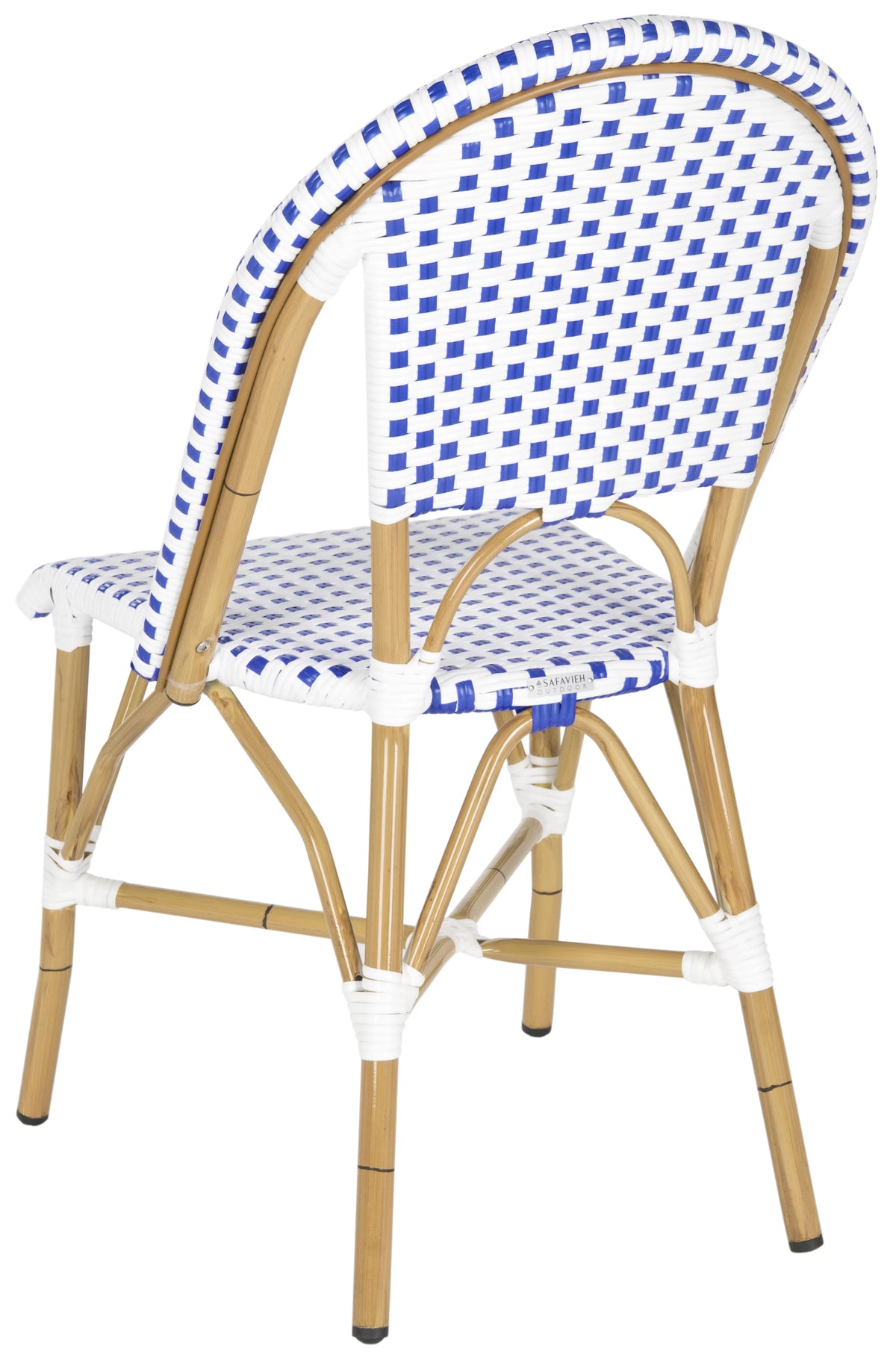 Blue White Set of 2 Outdoor Bistro Side Chair S192