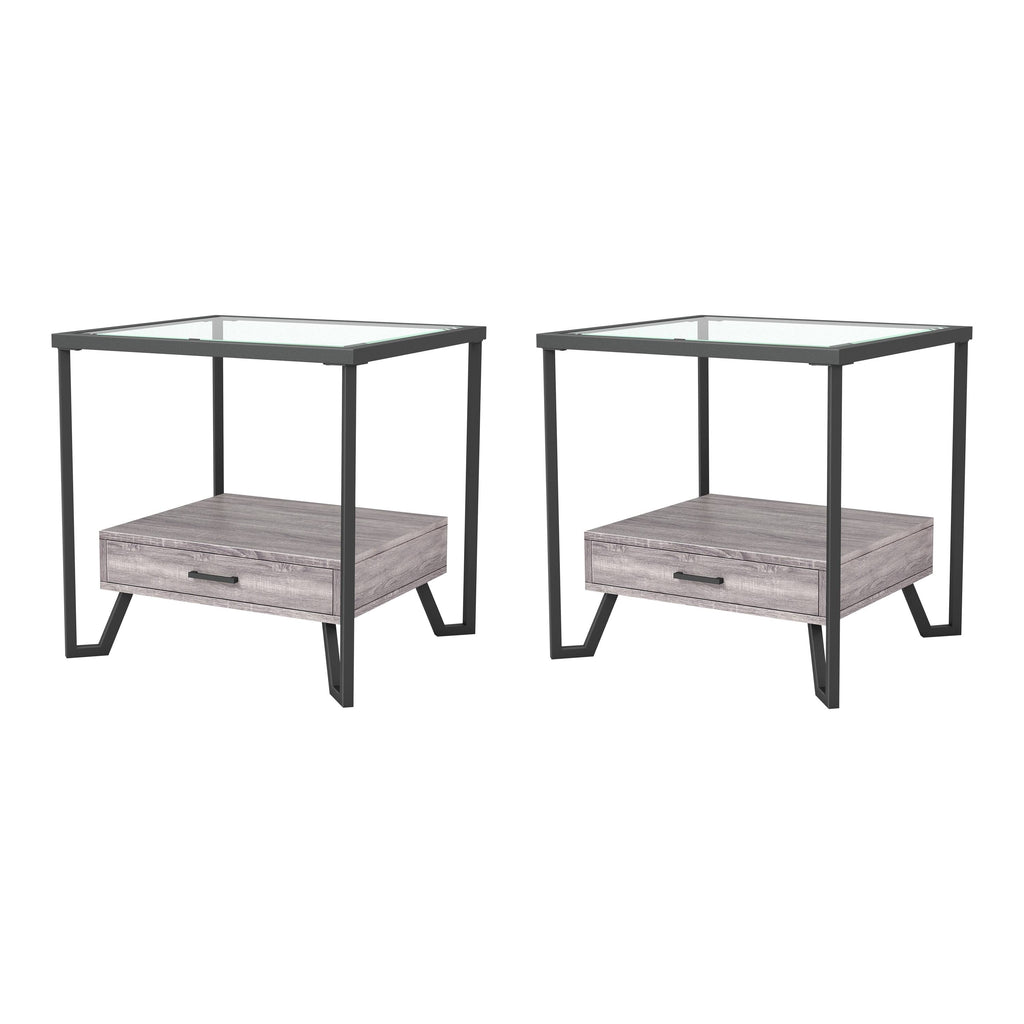 Grey 1-Shelf End Table - Set of 2 I524800