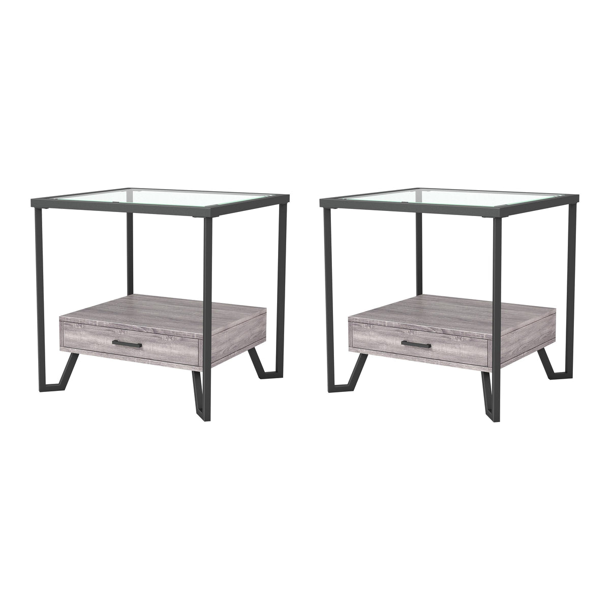 Grey 1-Shelf End Table - Set of 2 I524800