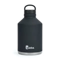 Stainless Steel Water Bottle with Wide Mouth Rubberized in Black, 84 fl. oz. L101859