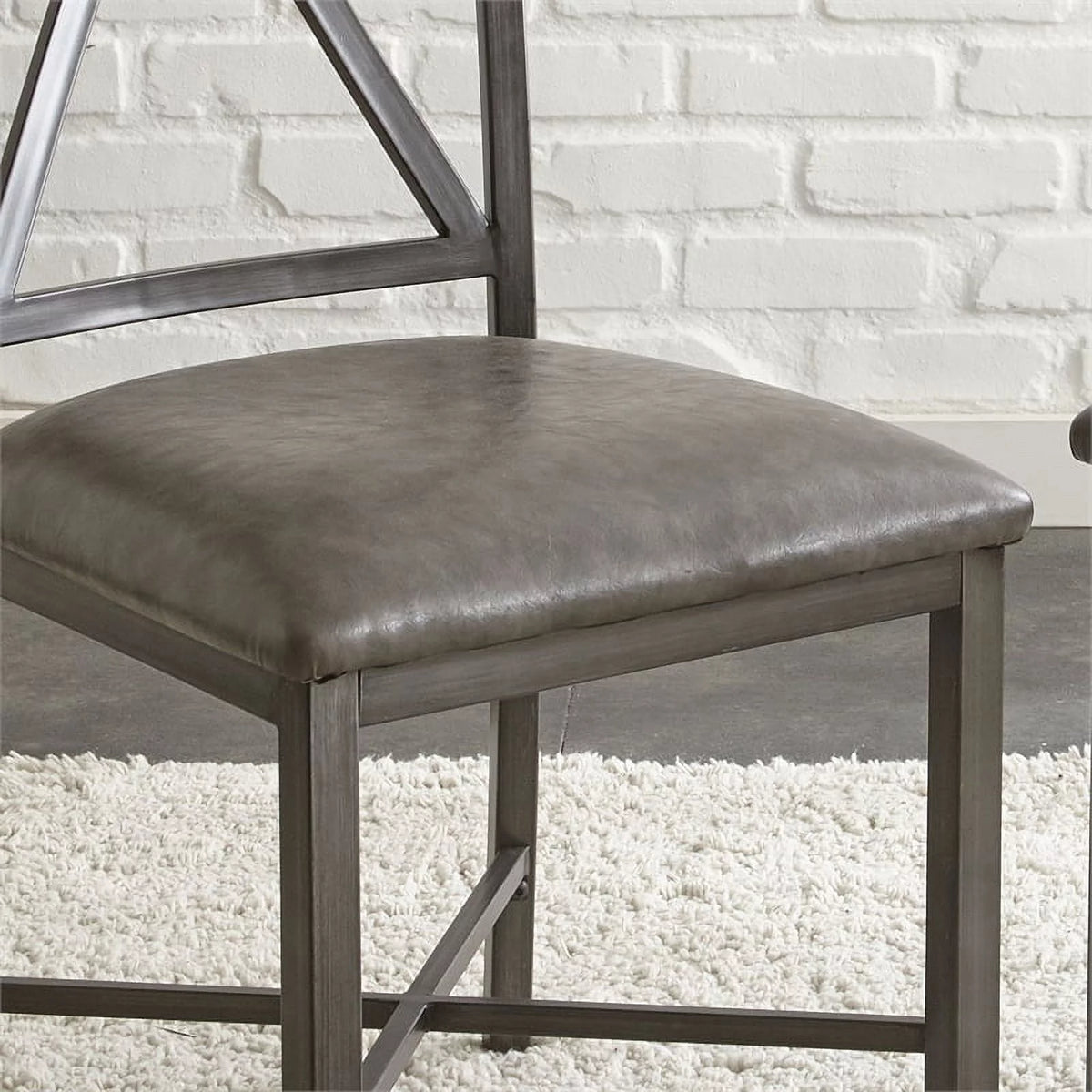 Gray Faux Leather Dining Side Chair S910096